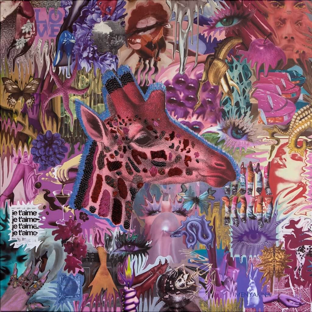 Pink Giraffe, (diptych, left panel)