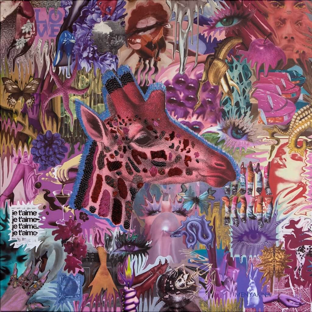 Pink Giraffe, (diptych, left panel)