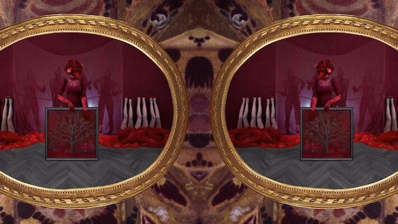 Performance “20 minutes: flowers, legs, silhouettes, and a woman stroking a painting”